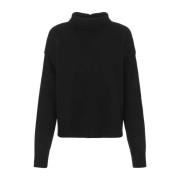 Jil Sander Oversize Cashmere Blend Svart Tröja Black, Dam