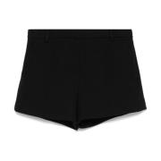 Gucci Svarta Ull Crepe Shorts Black, Dam