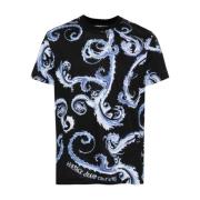 Versace Jeans Couture Barocco Print Crew Neck T-shirt Black, Herr