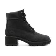 Timberland Svart Mocka Snörblockklackstövlar Black, Dam