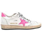 Golden Goose Crack läder glittrande stjärna sneakers White, Dam