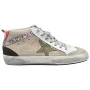 Golden Goose Midstar White Green Olive Star Sneakers Multicolor, Dam