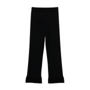 Twinset Svarta Cropped Flare Byxor Black, Dam