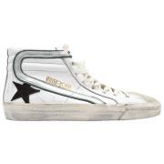 Golden Goose Vit/Silver/Blå Läder Sneakers White, Herr