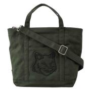 Maison Kitsuné Fox Head Liten Tote Väska Green, Dam