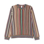 Paul Smith Kashmir Stickad Tröja Signatur Rand Mönster Multicolor, Her...