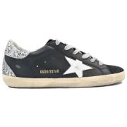 Golden Goose Svart Vit Stjärna Silver Glitter Sneakers Black, Dam