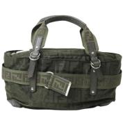 Fendi Vintage Pre-owned Canvas handvskor Green, Dam