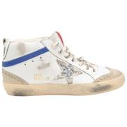 Golden Goose Mid Star Suede Glitter Sneakers White, Dam