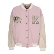 Karl Kani Retro Patch Star Logo College Jacket Pink, Dam