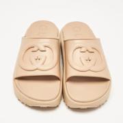 Gucci Vintage Pre-owned Gummi sandaler Beige, Herr