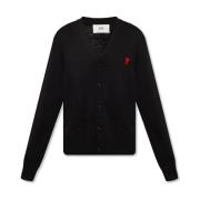 Ami Paris Cardigan med logotyp Black, Herr