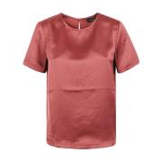 Max Mara Weekend Flytande Lyocell Jersey T-shirt i Gircollo Pink, Dam