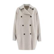 Brunello Cucinelli Kashmir Dubbelrock med Juvelinlägg White, Dam