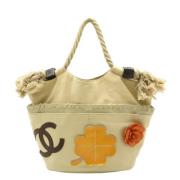 Chanel Vintage Pre-owned Canvas chanel-vskor Beige, Dam