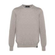 Fay Rästickad Crew Neck Tröja Green, Herr