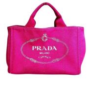 Prada Vintage Pre-owned Canvas prada-vskor Pink, Dam