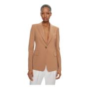 Pinko Brun Blazer Jacka Stretchtyg Brown, Dam