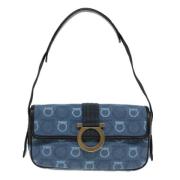 Salvatore Ferragamo Pre-owned Pre-owned Canvas axelremsvskor Blue, Dam