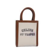 Celine Vintage Pre-owned Canvas handvskor White, Dam