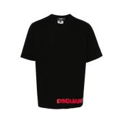 Dsquared2 Svart Loose Fit Tee Tröja Black, Herr