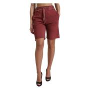 Dolce & Gabbana Lyxiga High-Waisted Designer Sweatshorts Brown, Dam