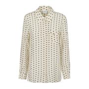 Marella Kräm silkesblus med stil Beige, Dam