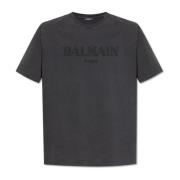 Balmain T-shirt med broderad logotyp Gray, Herr