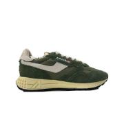 Autry Khaki Suede Patch Logo Sneakers Green, Herr