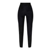 Balmain Leggings med monogram Black, Dam