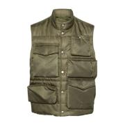 MM6 Maison Margiela Quiltad Grön Vadderad Cargo Väst Green, Herr