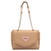 Twinset PU Läder Crossbody Väska Beige, Dam