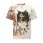 JW Anderson Grafiskt Tryck Tie-Dye T-shirt Brun Brown, Herr