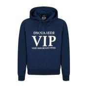 Dsquared2 Marinblå Hoodie Sweatshirt med Raglanärmar Blue, Herr