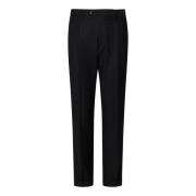 Michael Coal Svart Ull Slim-Fit Veckade Byxor Black, Herr