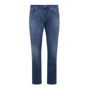 Emporio Armani Denim Jeans med Läder Logotyp Blue, Herr