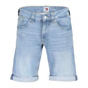 Tommy Hilfiger Blå Herr Jeans Shorts, Tvättad Effekt Blue, Herr