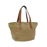 Prada Vintage Pre-owned Nylon handvskor Beige, Dam