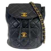 Chanel Vintage Pre-owned Laeder ryggsckar Black, Dam