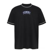 Tommy Jeans Svart Logotyp Bomull T-shirt Black, Herr