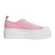 Dolce & Gabbana Rosa Vit Canvas Låga Sneakers Pink, Dam