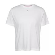 Tommy Jeans Tryckt Bomull T-shirt - Rund Hals White, Dam