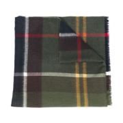 Barbour Tartan Check Ull Scarf Wrap Green, Herr