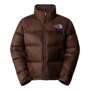 The North Face Brun Vadderad Jacka Logotyptryck Brown, Dam