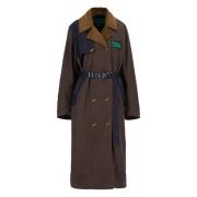 Barbour Brun Vaxad Trenchcoat med Mockakrage Brown, Dam