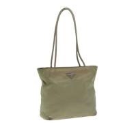 Prada Vintage Pre-owned Nylon totevskor Beige, Dam