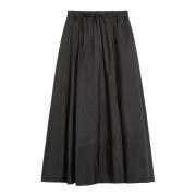 Max Mara Lång taffeta kjol med elastisk midja Black, Dam