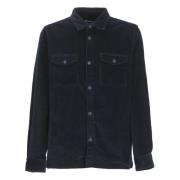 Barbour Blå Corduroy Overshirt med Krage och Fickor Blue, Herr