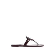 Tory Burch Krokodiltryck Läder Flip-Flop Slides Red, Dam