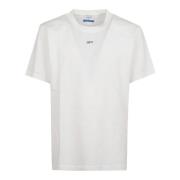 Off White Stamp Slim Tee i Vit Svart White, Herr